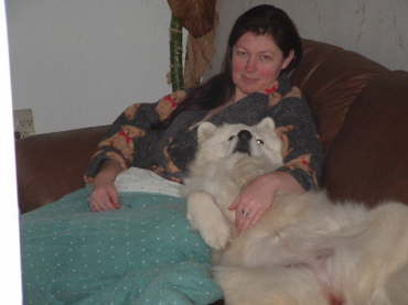 Micah helping me recover from the flu.