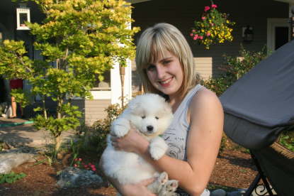 Larissa (back from a 5 weeks German trip) and Blue boy